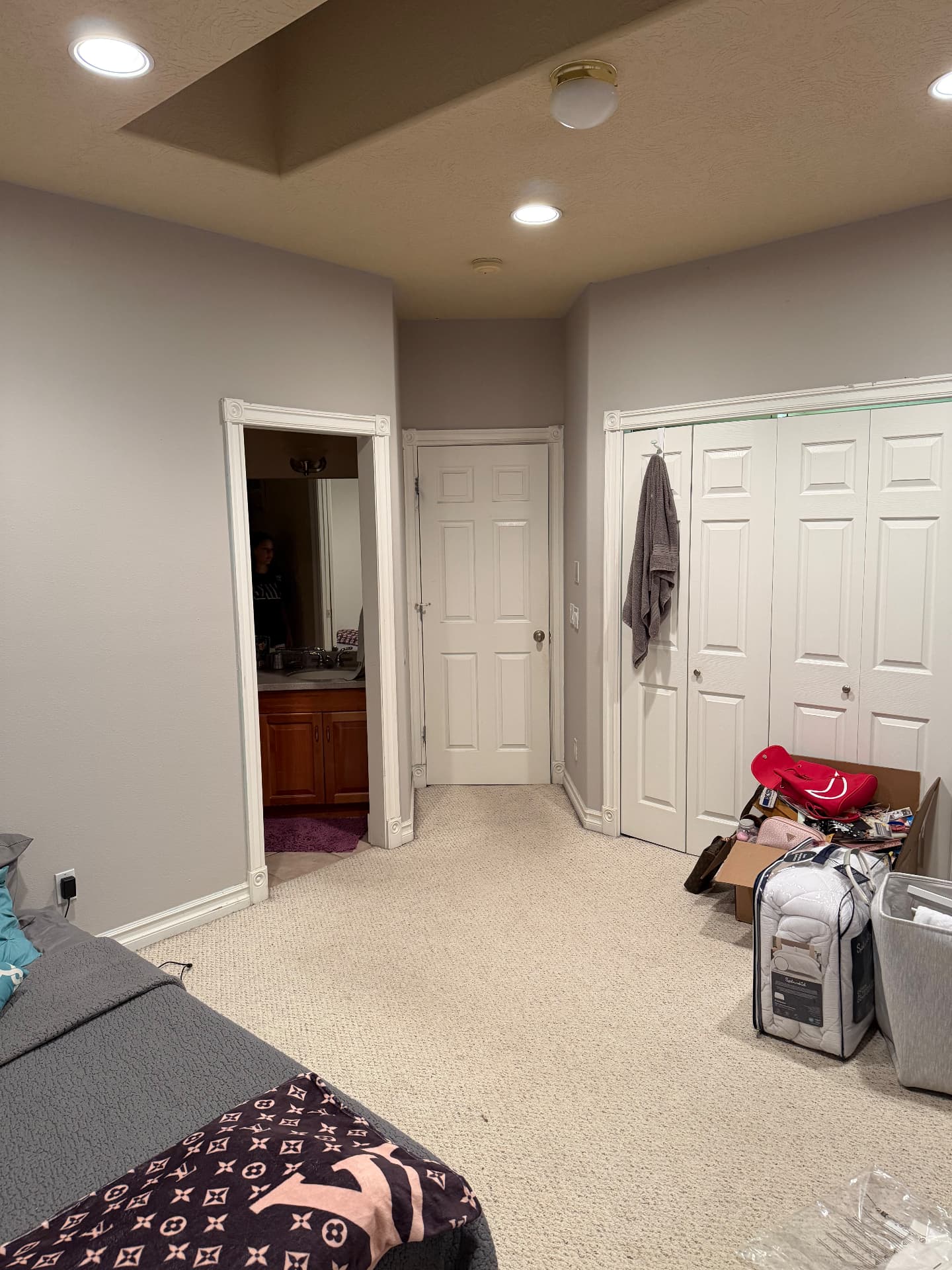 Freshly painted interior with white doors, trim and walls